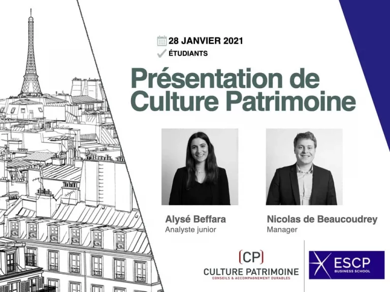 Présentation de Culture Patrimoine aux étudiants de l’ESCP Business School Paris