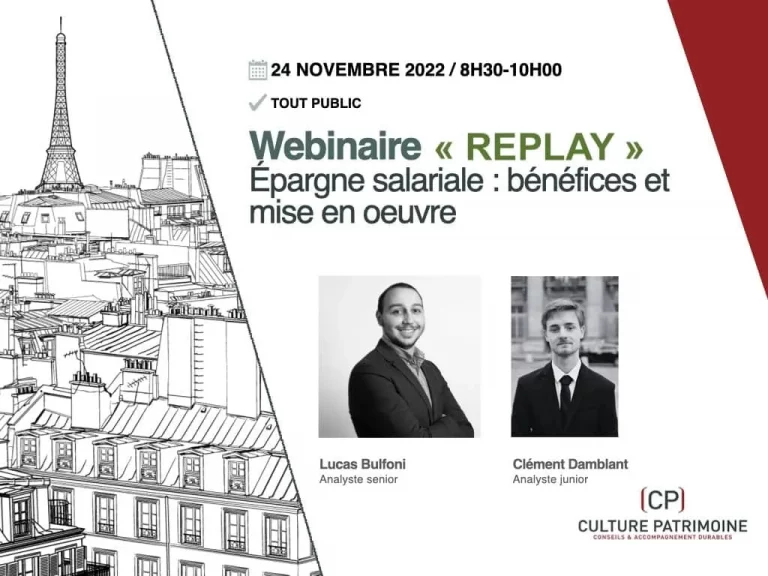 replay du webinaire des bénéfices et mise en oeuvre de l’épargne salariale par Lucas Bulfoni et Clément Damblant