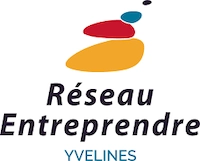 Logo du Réseau Entreprendre Yvelines, représentant trois formes superposées en bleu, rouge et jaune au-dessus du nom de l'organisation, avec YVELINES écrit en bleu en dessous.
